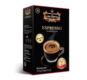 King-coffee-Espresso-instant-Hop-15-sticks-x-2.5gr-VV.jpg Cà Phê Hòa Tan Espresso KING COFFEE - Hộp 15 gói x 2.5g